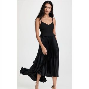 A.L.C. Gwen Pleated Asymmetrical High-low Asymmetrical Belted Dress  BNWT